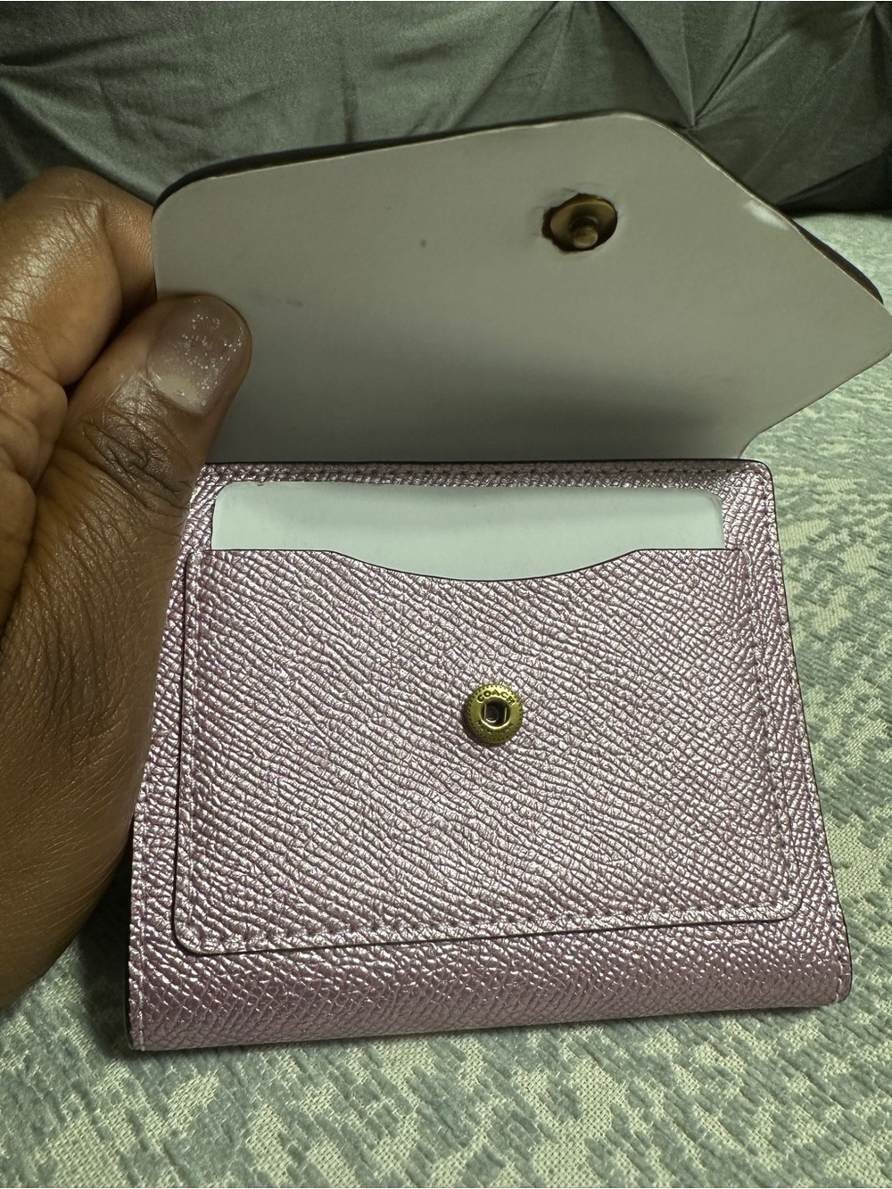 COACH Metallic Pink Wynn Wallet - Picture 3 of 7